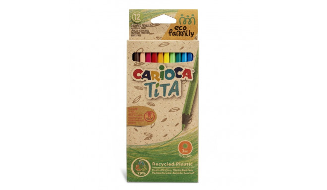 Värvipliiatsid CARIOCA TITA ECOFAMILY, 12 tk