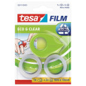 Mini teibialus Tesa, 10m x 19mm, 2teipi pakis, läbipaistev, Eco & Clear