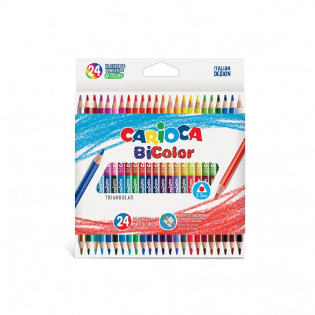 Värvipliiatsid Carioca BI-Color, kolmnurksed, 24tk