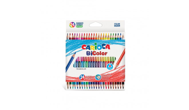Värvipliiatsid Carioca BI-Color, kolmnurksed, 24tk