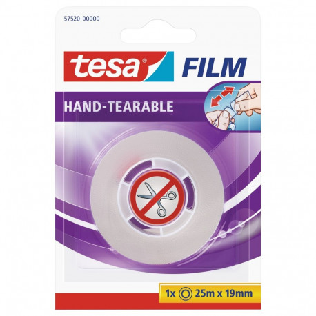 Teip Tesa, 25m x 19mm, käsitsi rebitav, läbipaistev