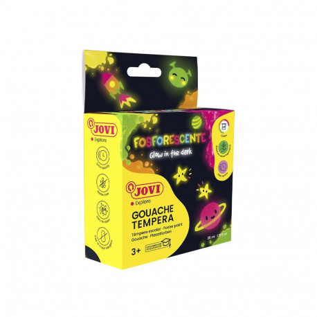 Guaššvärvid JOVI, pimedas helendavad, 4tk x 35ml