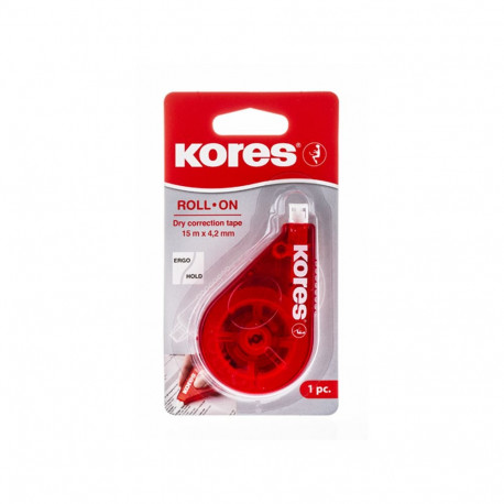 Korrektuurlint Kores ROLL ON RED, 4.2 mm x 15 m