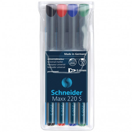 Markerid Schneider 220, S komplekt 4tk, veekindel