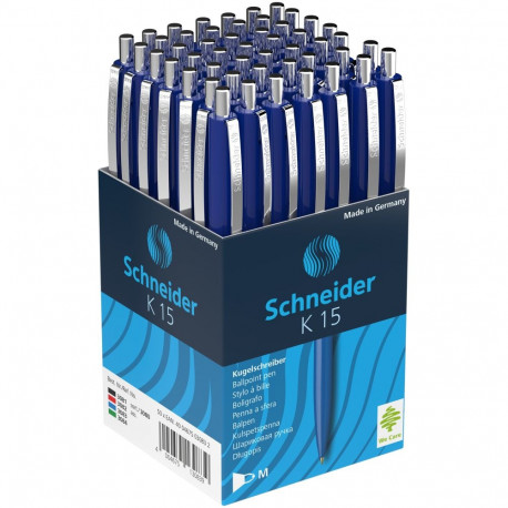 Pastapliiats Schneider K15 1.0mm korpus sinine/tint sinine (5 tk)