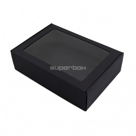 Kinkekarp A4 PVC aknaga, 305 x 215 x 85, must (2 tk)