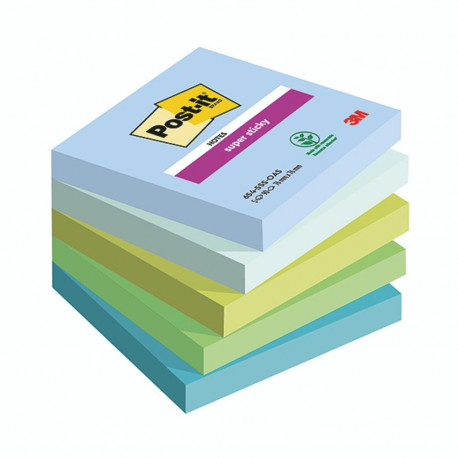 Märkmepaber Post-it Super Sticky, Oasis Colour, 76mm x 76mm, 5 tk)