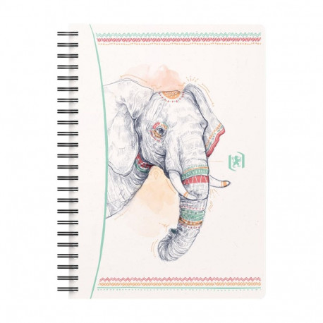 Spiraalköitega kaustik OXFORD BOHO CHIC, A5, 60 lk, 90 gsm, ruuduline