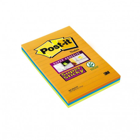 Märkmepaber Post-it Super Sticky, 101x152mm, 3 tk jooneline