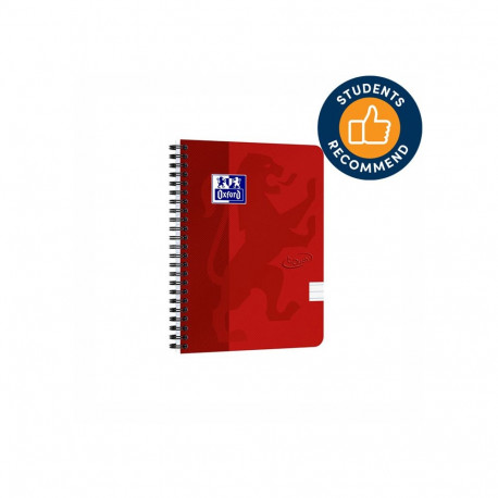 Kaustik OXFORD TOUCH, spiraalköitega, A5+, 70 lehte, jooneline, punane