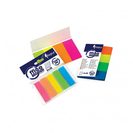 Indeksid Forpus 20x50mm, 4värvi x 20tk, läbipaistev neoon, plast (2 tk)