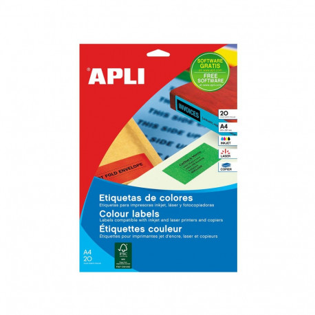 Etiketid Apli ILC iseliimuvad 210 x 297mm 20l/pk punane