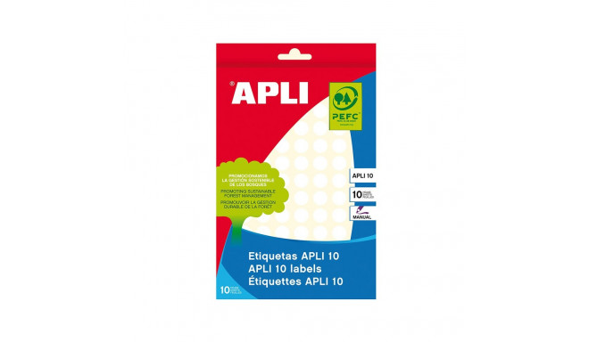 Etiketid Apli ümarad iseliimuvad D=10mm valged, 10l/pk