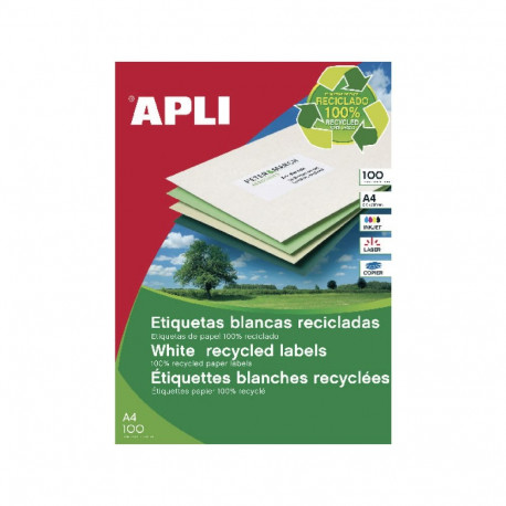 Etiketid Apli ILC, A4, 105x148, ümbertöödeldud, 100l/pk 3Re