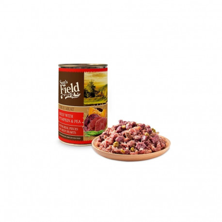 Sam's Field beef with pumpkin & pea superpremium complete dog food 400g