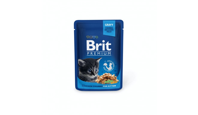 Brit Premium Chicken Chunks in Gravy wet kitten food 100g