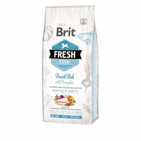Brit Fresh Fish & Pumpkin Adult Large Muscles & Joints полноценный корм для взрослых собак 12 кг