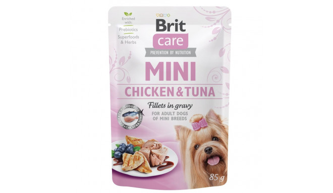 Brit Care Mini pouch Chicken & Tuna fillets in gravy влажный корм для собак 85г