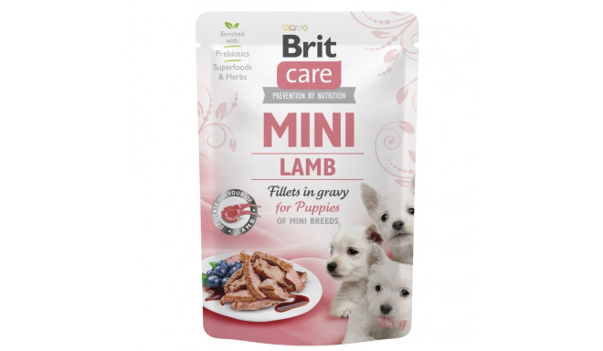 Brit Care Mini pouch Lamb fillets in gravy влажный корм для щенков 85г