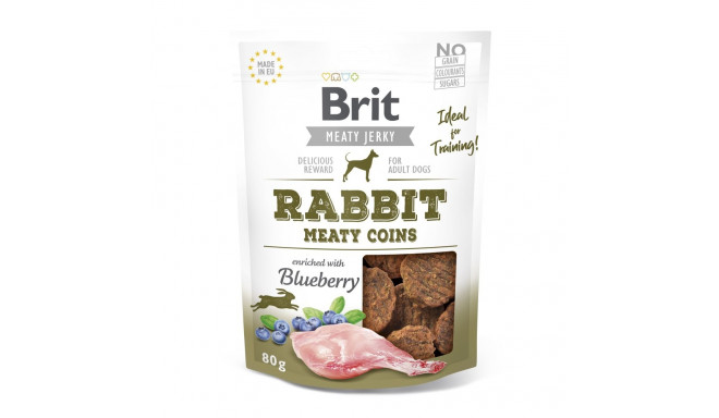 Brit Jerky Rabbit Meaty Coins Snack närimismaius koertele 80g