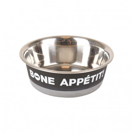 Flamingo metal bowl "Bone Appetit" for dogs ø 17cm - 900ml