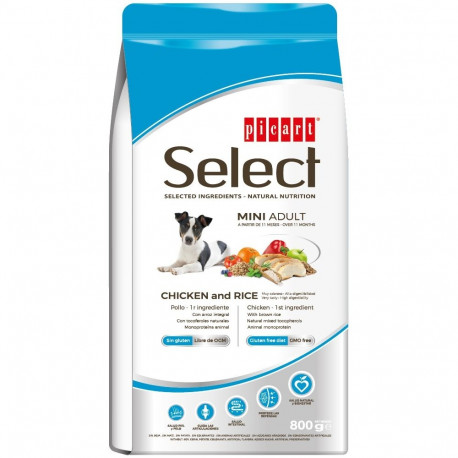 Select Mini Adult Chicken and Rice dog food 800g
