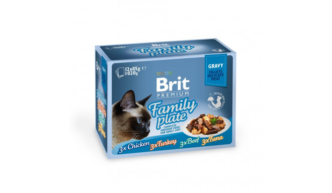 Brit Premium Delicate Gravy Family multipack wet food for cats 12x85g