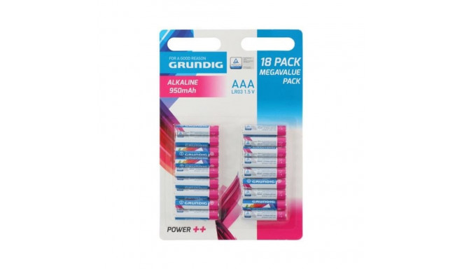 Grundig - Zestaw baterii alkalicznych AAA / R03 1.5 V 18 szt.