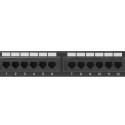 PATCH PANEL 12PORT 1U 10" CAT.6 BLACK LANBERG