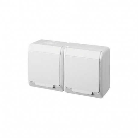 SOCKET HERMES 2PL WHITE IP44 0325-02