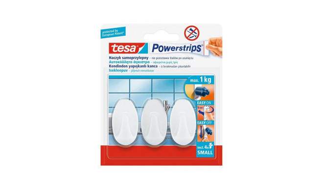 HOOK OVAL MINI valge 3 tk