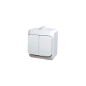 DOUBLE SWITCH IP44 WHITE CEDAR+