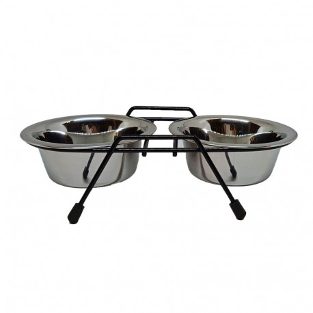 DOUBL BOWL METAL WITHSTAND HOPPY 2X1.8L