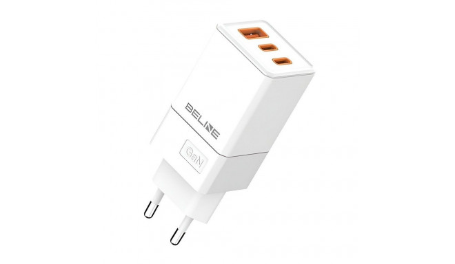 65W GaN Fast Charger, 3-Port Wall Adapter (2x USB-C + 1x USB-A) – Charging Head Only