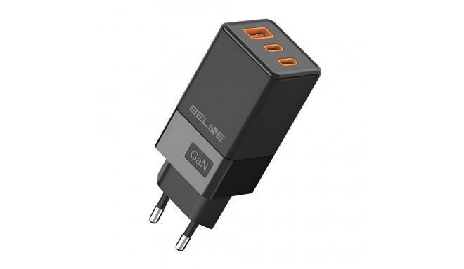65W GaN 2xUSB-C + USB-A must laadimispea