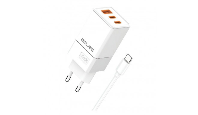 65W GaN laadija 2xUSB-C + USB-A + USB-C kaabel