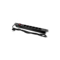 Power strip for RACK 19cali | 1U | 6A | PDU 6xSCHUKO | 2m