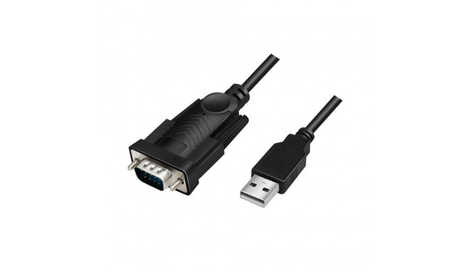 USB adapter to DB9 port, black, 1.5m