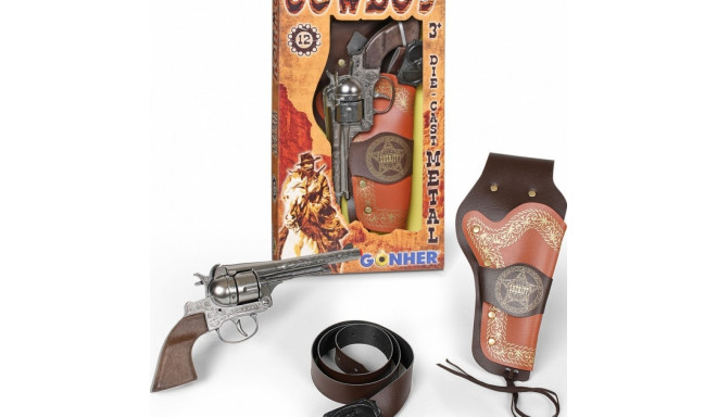 Gonher Metal revolver with holster and belt