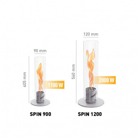 HOFATS SPIN 1200 tabletop fireplace with bio-burner, grey