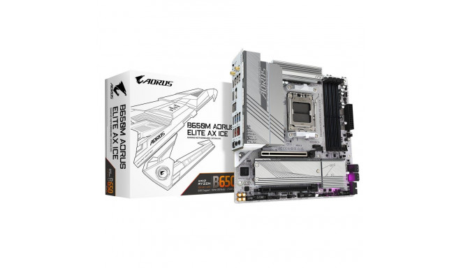 GIGABYTE B650M AORUS ELITE AX ICE emaplaat - AMD Ryzen 9000 seeria protsessoritele, 12+2+2 faasi VRM