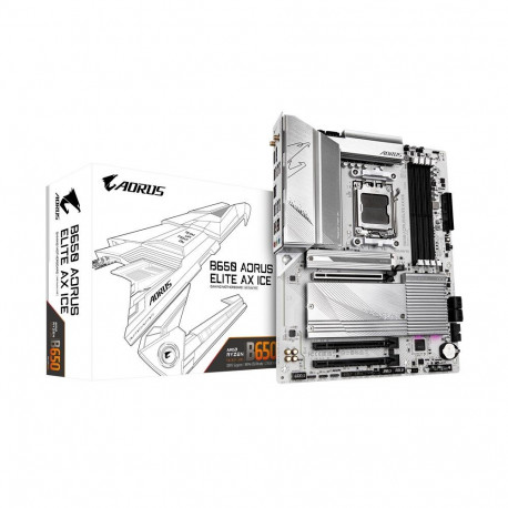GIGABYTE B650 AORUS ELITE AX ICE Motherboard - Supports AMD Ryzen 9000 CPUs, 12+2+2 Phases Digital V