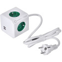Allocacoc 2402GN/FREUPC power extension 1.5 m 4 AC outlet(s) Indoor Green, White
