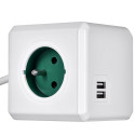 Allocacoc 2402GN/FREUPC power extension 1.5 m 4 AC outlet(s) Indoor Green, White