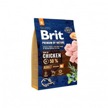 BRIT Premium by Nature Adult M kana kuiv koeratoit 3 kg