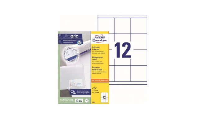 Adhesive label AVERY Zweckform 70x67,7mm 12 Sheets 100 sheets (3661)