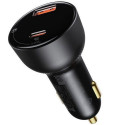 BASEUS car charger Digital Display PPS Dual USB + Type-C (with cable Type-C to Type-C 100W) TZCCZX-0