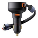 BASEUS car charger Enjoyment Pro 60W USB + Retractable cable 2in1 (Type-C + Lightning 8-pin) CCTXP-U
