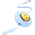 BASEUS retractable cable USB to Micro/Lightning/Type C 3w1 Leo 1.1m blue CB000063