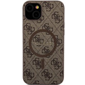 Original faceplate case GUESS GUHMP15MG4GFRW for iPhone 15 Plus / 14 Plus 6.7" (Leather 4G Metal Log